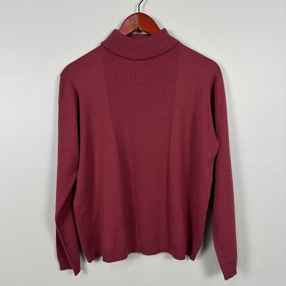 Pendleton Merino wool Turtleneck Sweater Womens Large Burgundy - Picture 1 of 6
